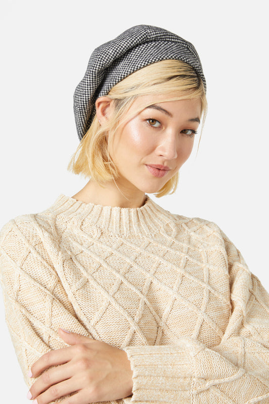 Princess Highway - Check Beret - black