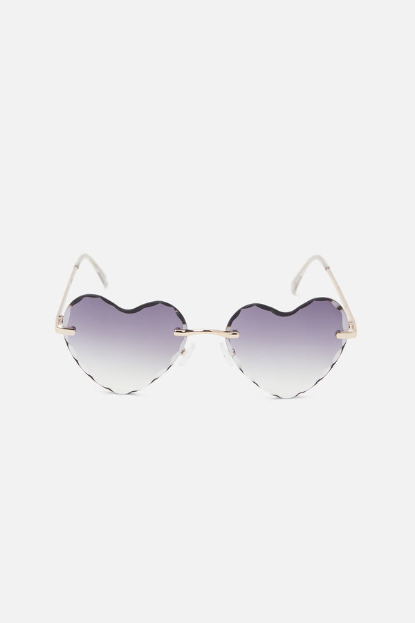 Princess Highway - Cool Grey Heart Sunglasses - cool-grey