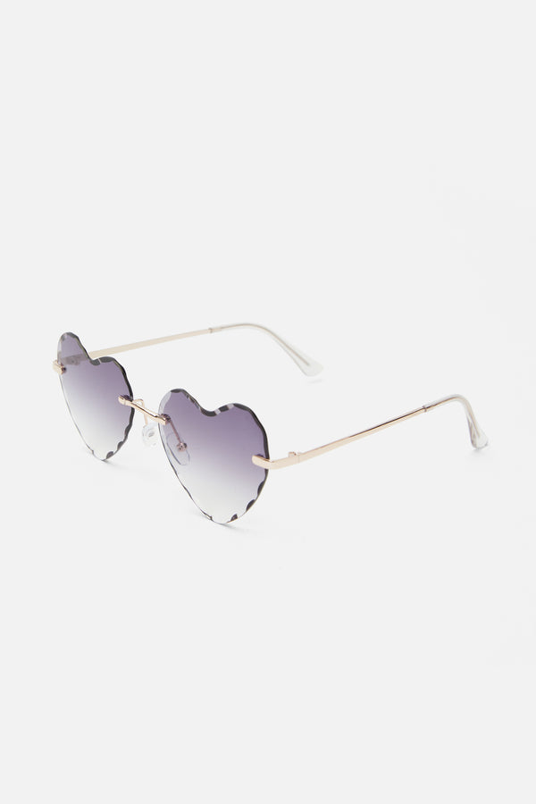 Princess Highway - Cool Grey Heart Sunglasses - cool-grey