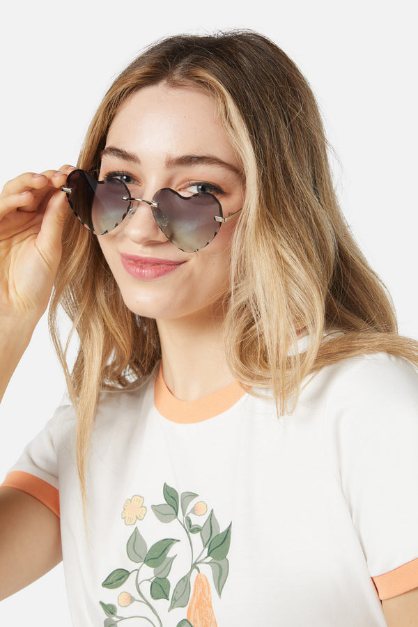 Princess Highway - Green Fade Heart Sunglasses - green-fade