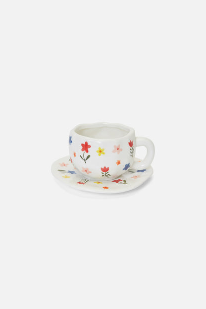 Princess Highway - Flower Cup & Saucer - cream