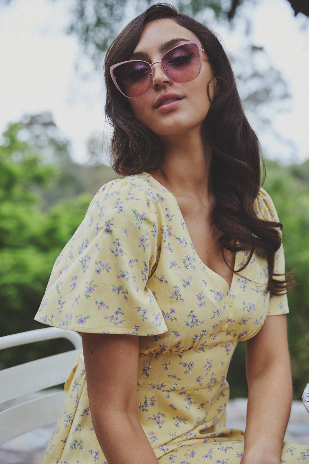 Princess Highway - Pink Angled Sunglasses - pink