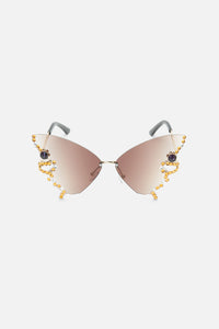 Princess Highway - Choc Butterfly Sparkle Sunglasses - chocolate