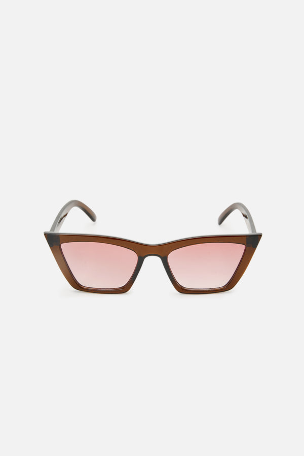 Princess Highway - Choc Pointed Corner Sunglasses - chocolate