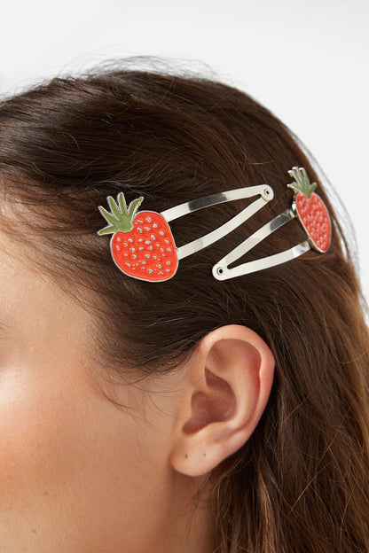 Princess Highway - La Fraise Hair Clips - red