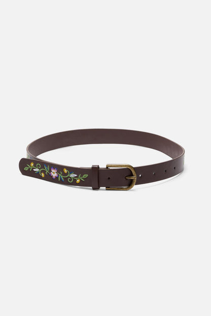 Princess Highway - Choc Embroidered Belt - chocolate