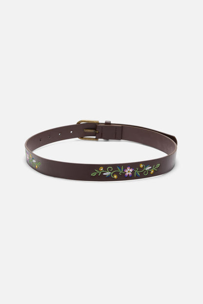 Princess Highway - Choc Embroidered Belt - chocolate