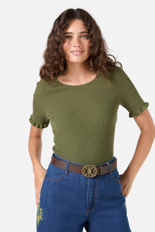 Princess Highway - Ornate Floral Belt - chocolate