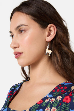 Princess Highway - Llama Drop Earring - tan