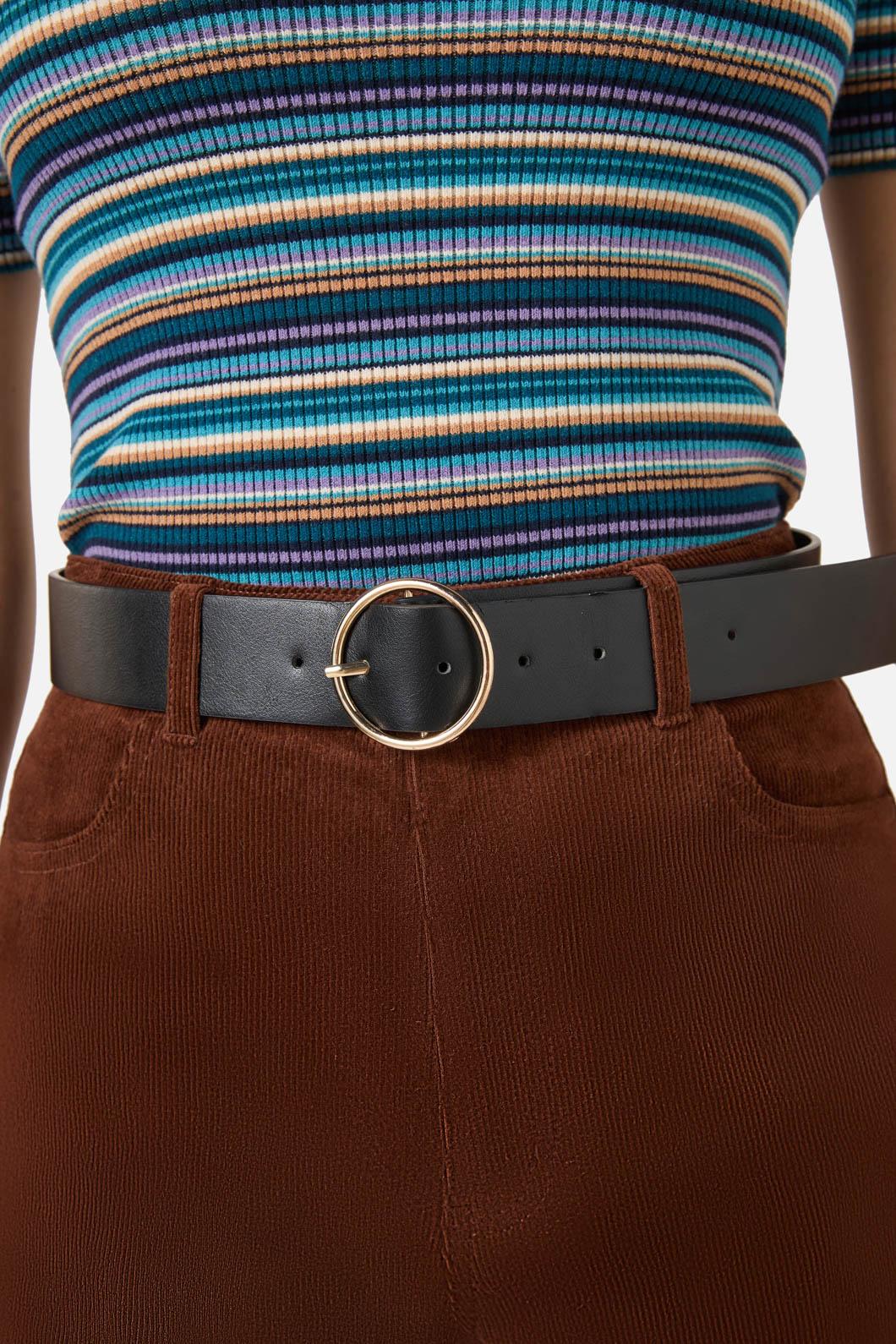 Princess Highway - Black Circle Buckle Belt - black