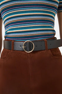 Princess Highway - Black Circle Buckle Belt - black