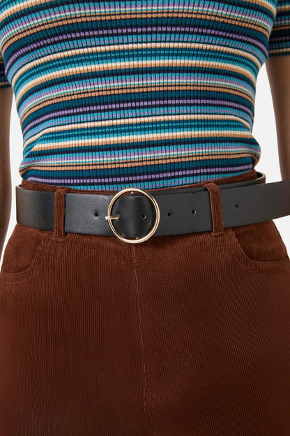 Princess Highway - Black Circle Buckle Belt - black
