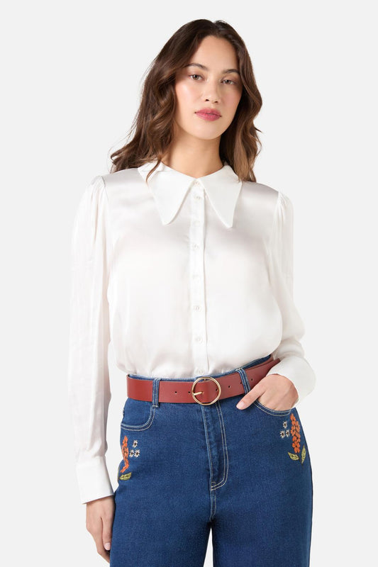 Princess Highway - Dark Red Circle Buckle Belt - dark-red