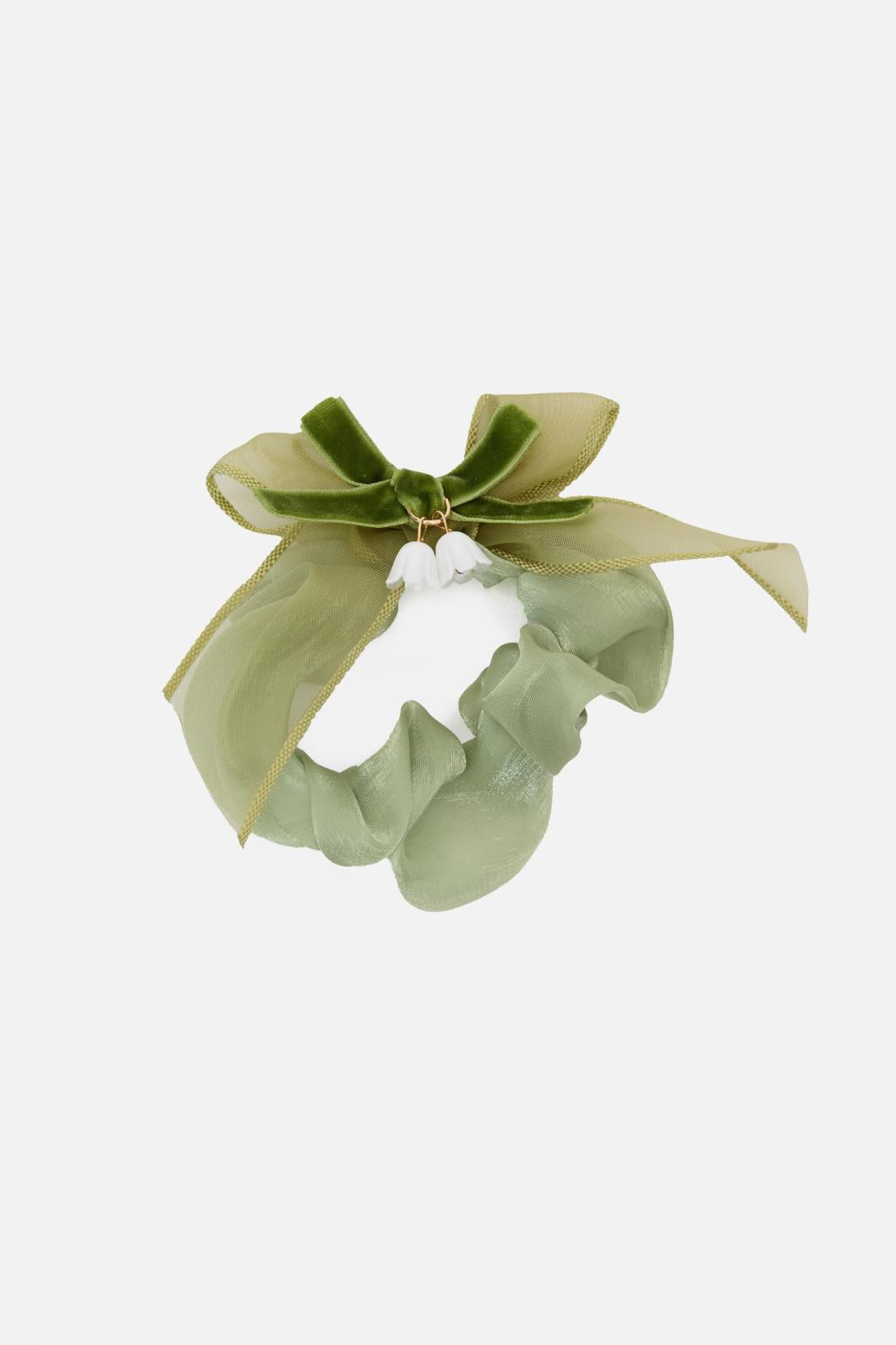 Princess Highway - Scrunchie With Bow & Flowers - green
