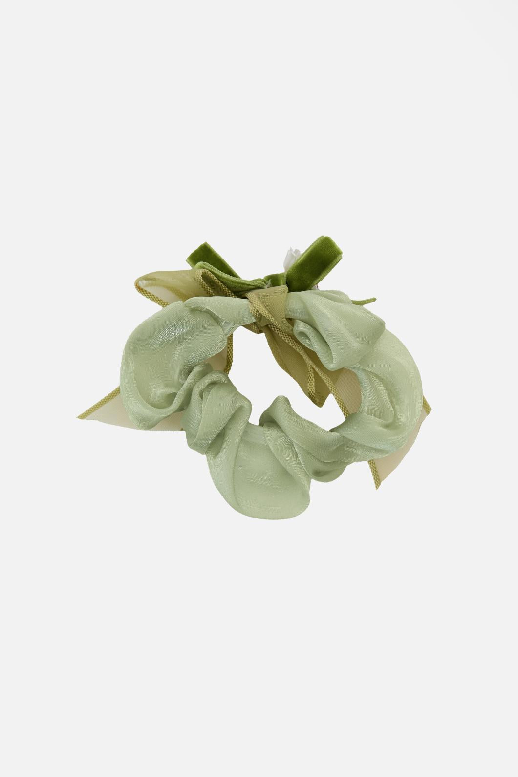 Princess Highway - Scrunchie With Bow & Flowers - green