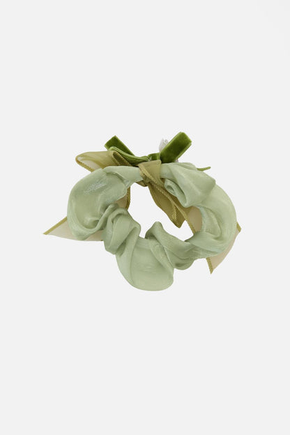 Princess Highway - Scrunchie With Bow & Flowers - green