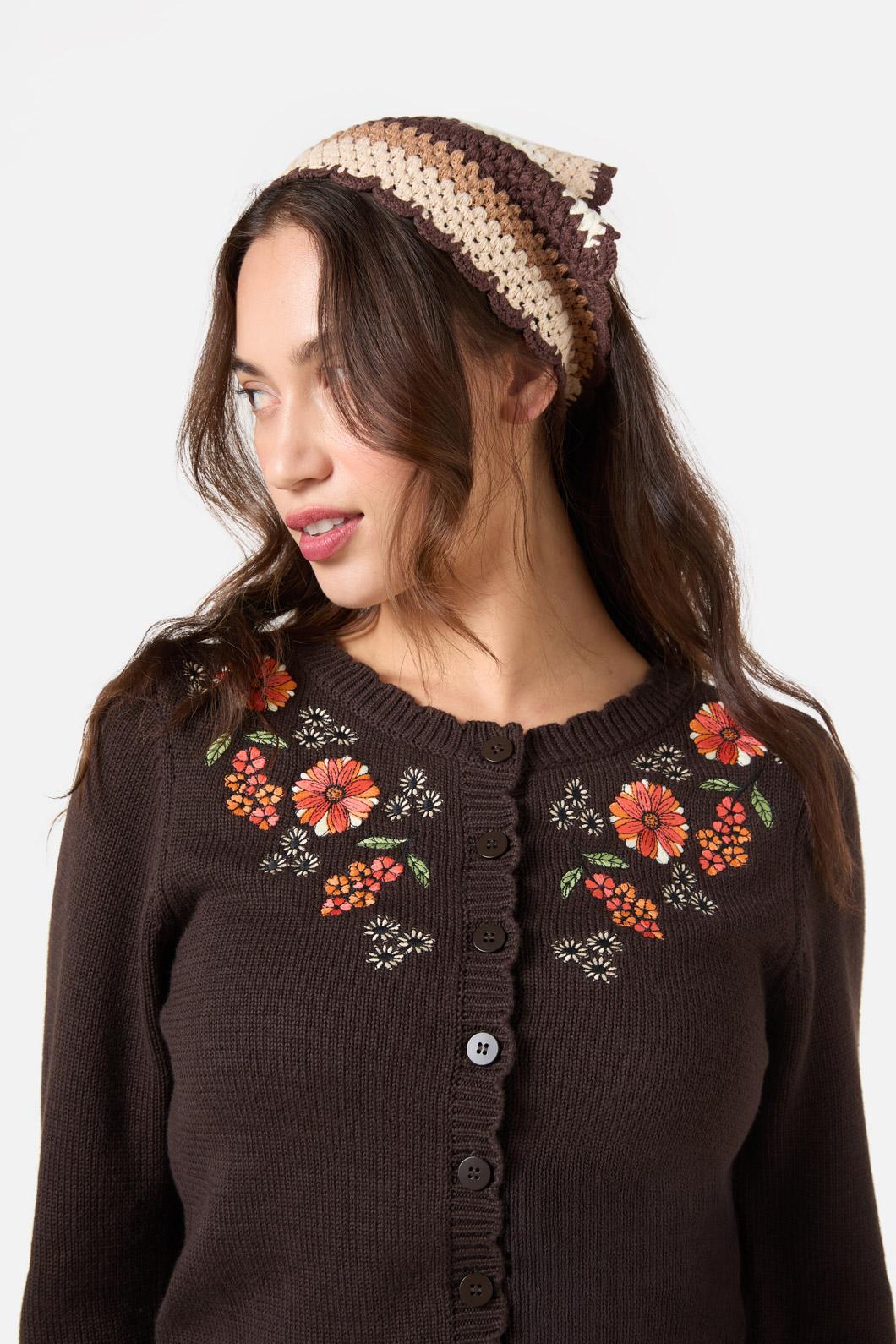 Princess Highway - Striped Hair Scarf - chocolate