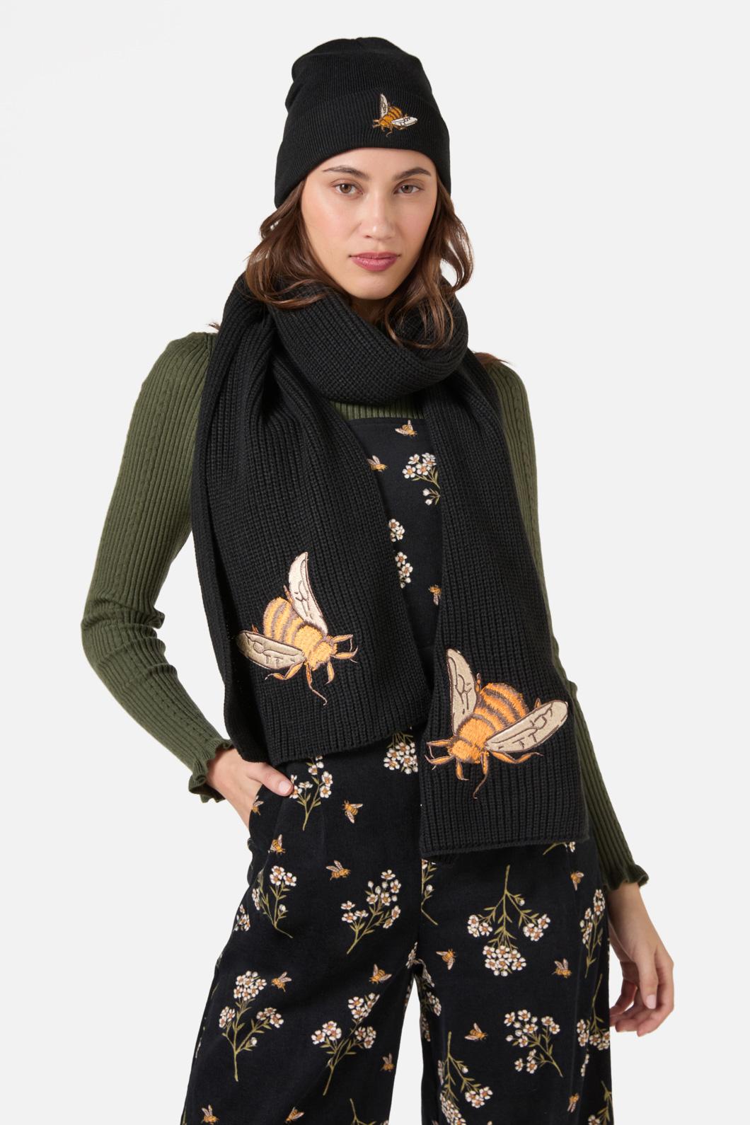 Princess Highway - Bee Embroidered Beanie - black