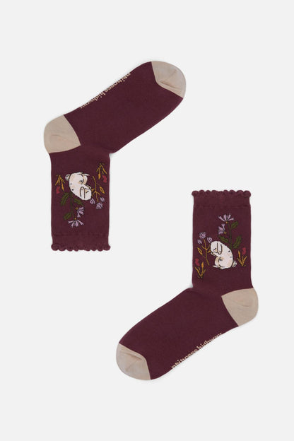 Princess Highway - Coco Rabbit Sock - burgundy