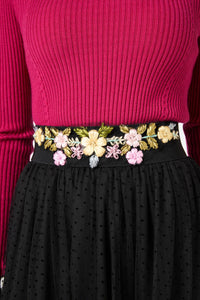 Princess Highway - Embroidered Waist Belt - black