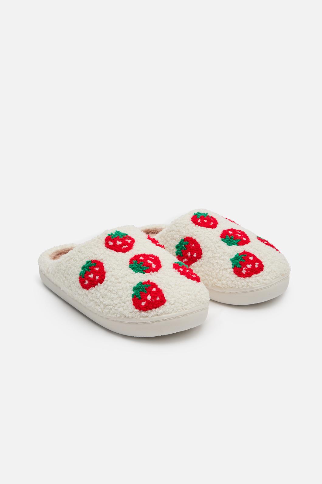 Princess Highway - Strawberry Slippers - white