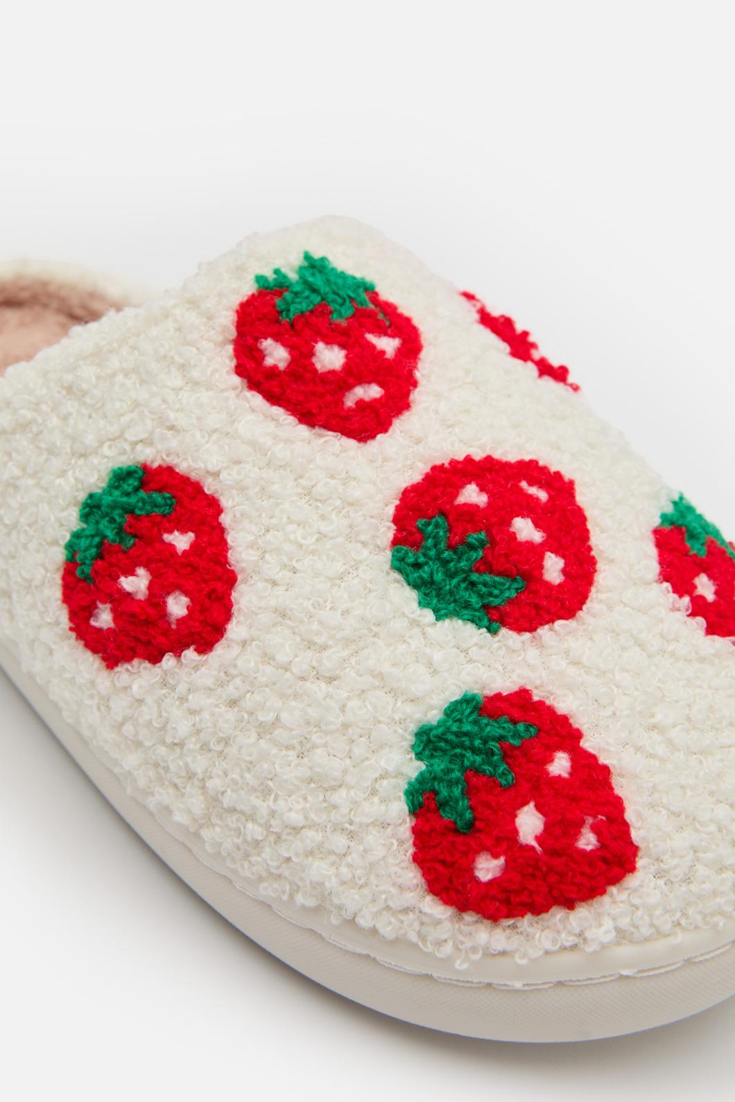 Princess Highway - Strawberry Slippers - white