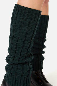 Princess Highway - Dark Teal Cable Leg Warmers - dark-teal