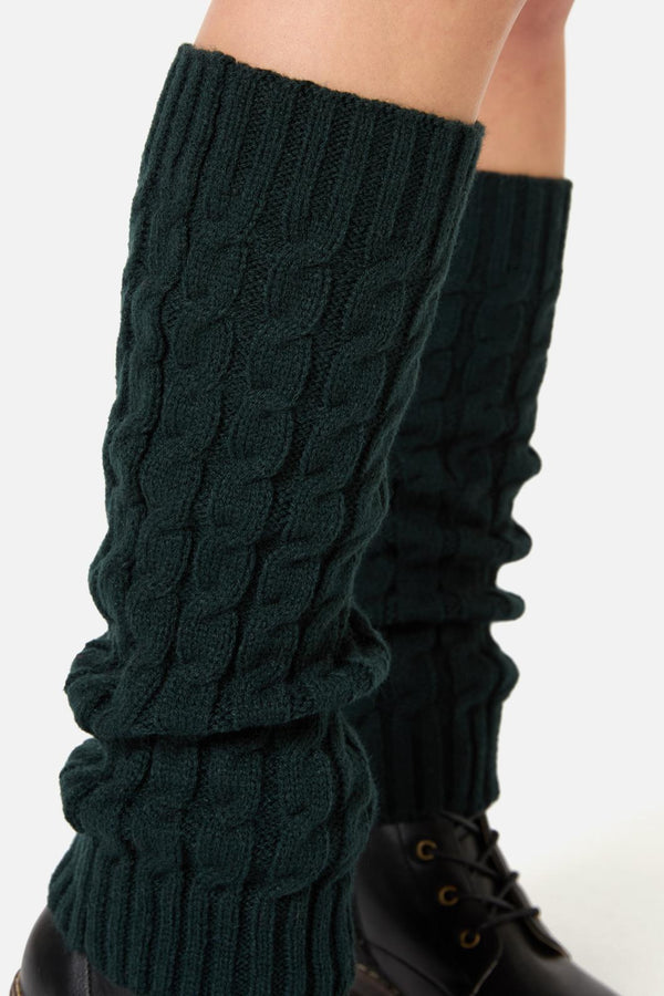 Princess Highway - Dark Teal Cable Leg Warmers - dark-teal