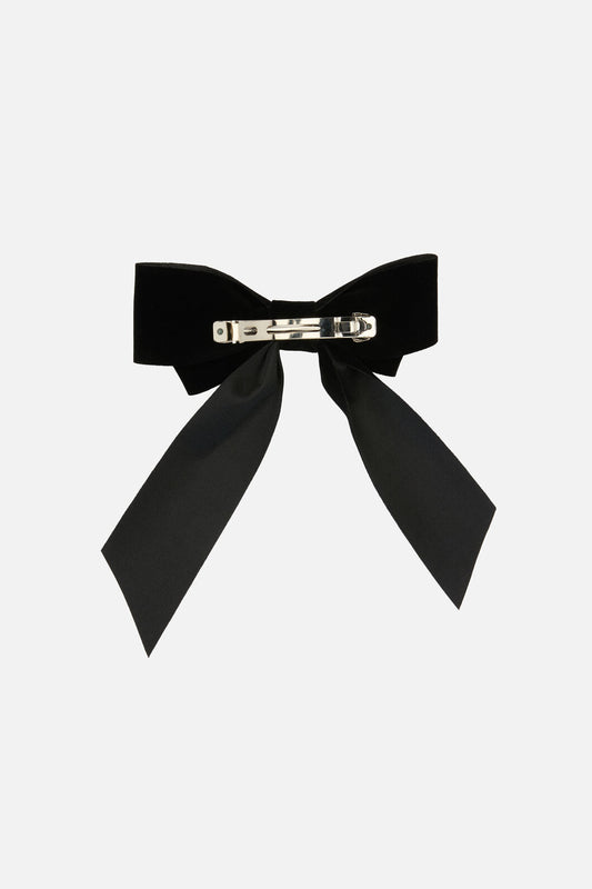 Princess Highway - Velvet Flower Barrette Clip - black