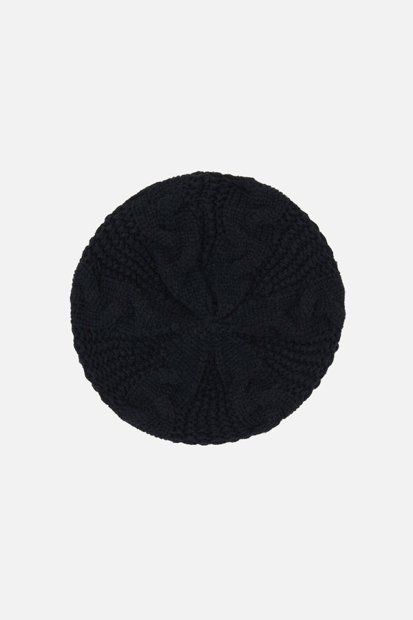 Princess Highway - Black Cable Knit Beret - black