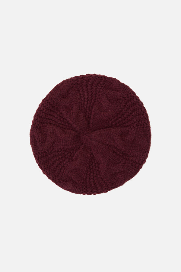 Princess Highway - Plum Cable Knit Beret - plum
