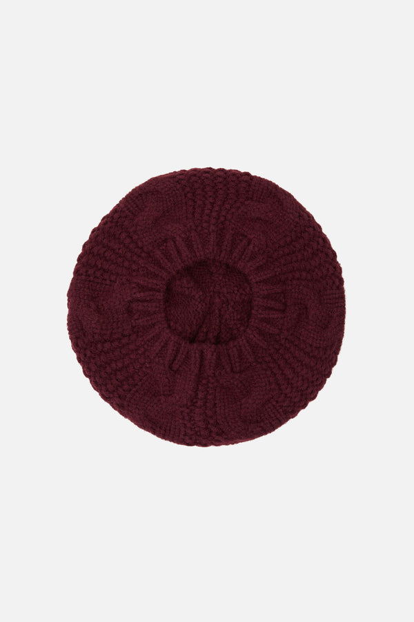 Princess Highway - Plum Cable Knit Beret - plum