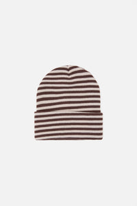 Princess Highway - Striped Beanie - chocolate