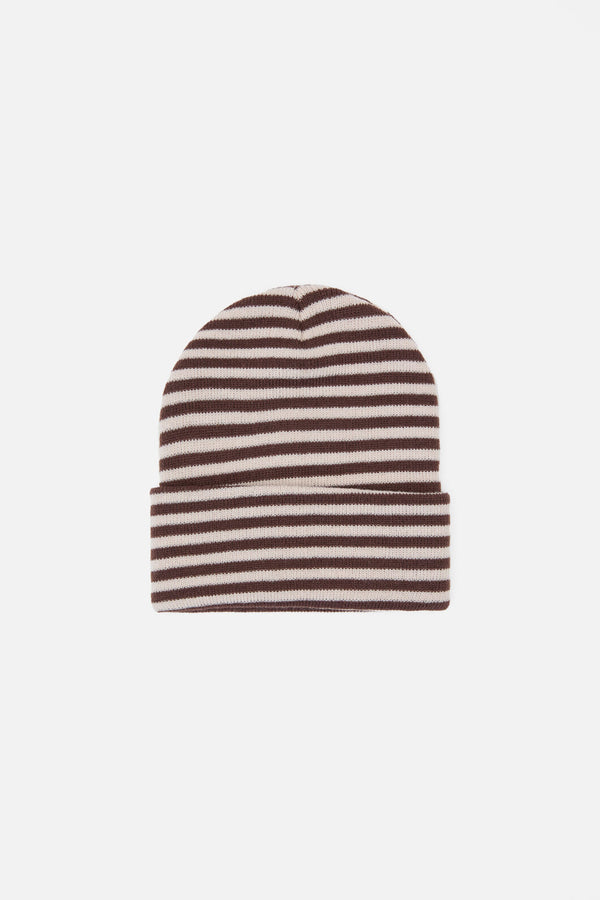 Princess Highway - Striped Beanie - chocolate