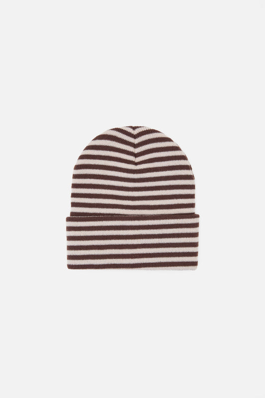Princess Highway - Striped Beanie - chocolate