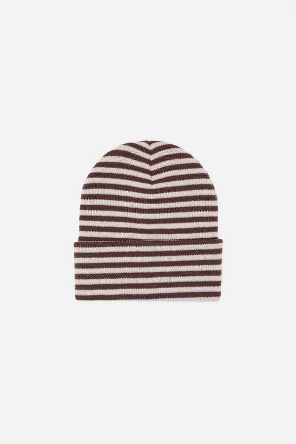 Princess Highway - Striped Beanie - chocolate
