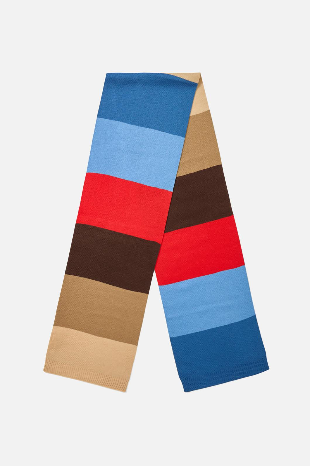 Princess Highway - Blue Striped Knit Scarf - blue