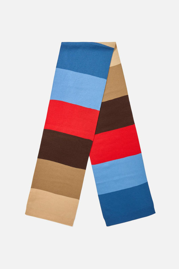 Princess Highway - Blue Striped Knit Scarf - blue