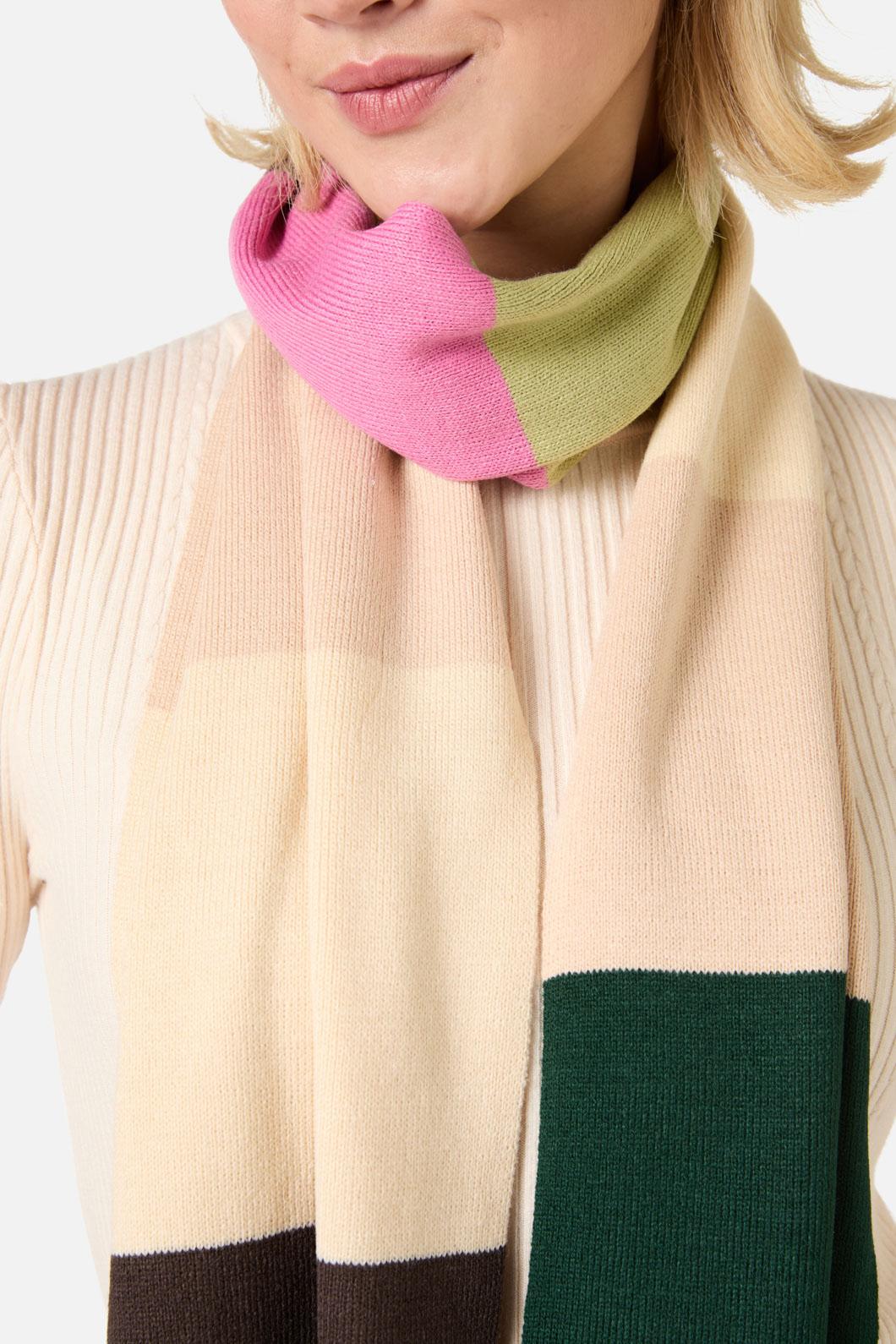 Princess Highway - Pink Striped Knit Scarf - pink