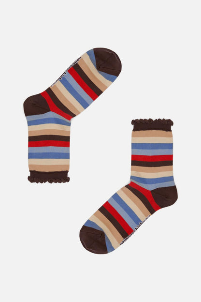 Princess Highway - Choc Striped Socks - chocolate