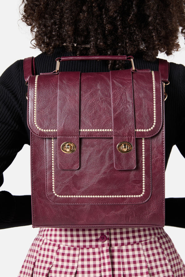 Princess Highway - Burgundy Two Way Satchel - burgundy