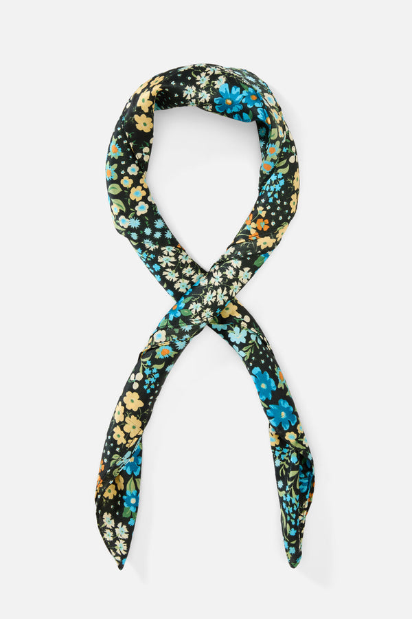 Princess Highway - Ada 90S Floral Satin Scarf - green