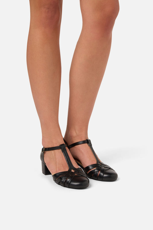 Princess Highway - Black Vintage Strap Heel - black