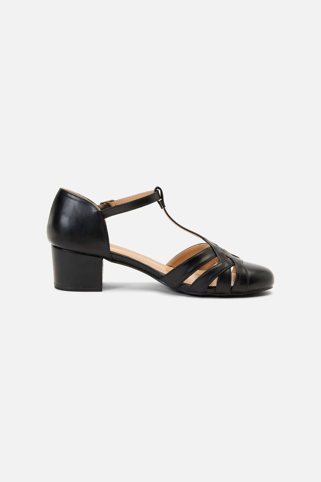 Princess Highway - Black Vintage Strap Heel - black
