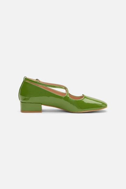 Princess Highway - Green Patent Heart Heel - green