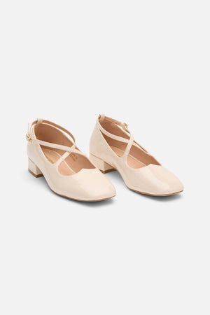 Princess Highway - Cream Patent Heart Heel - cream