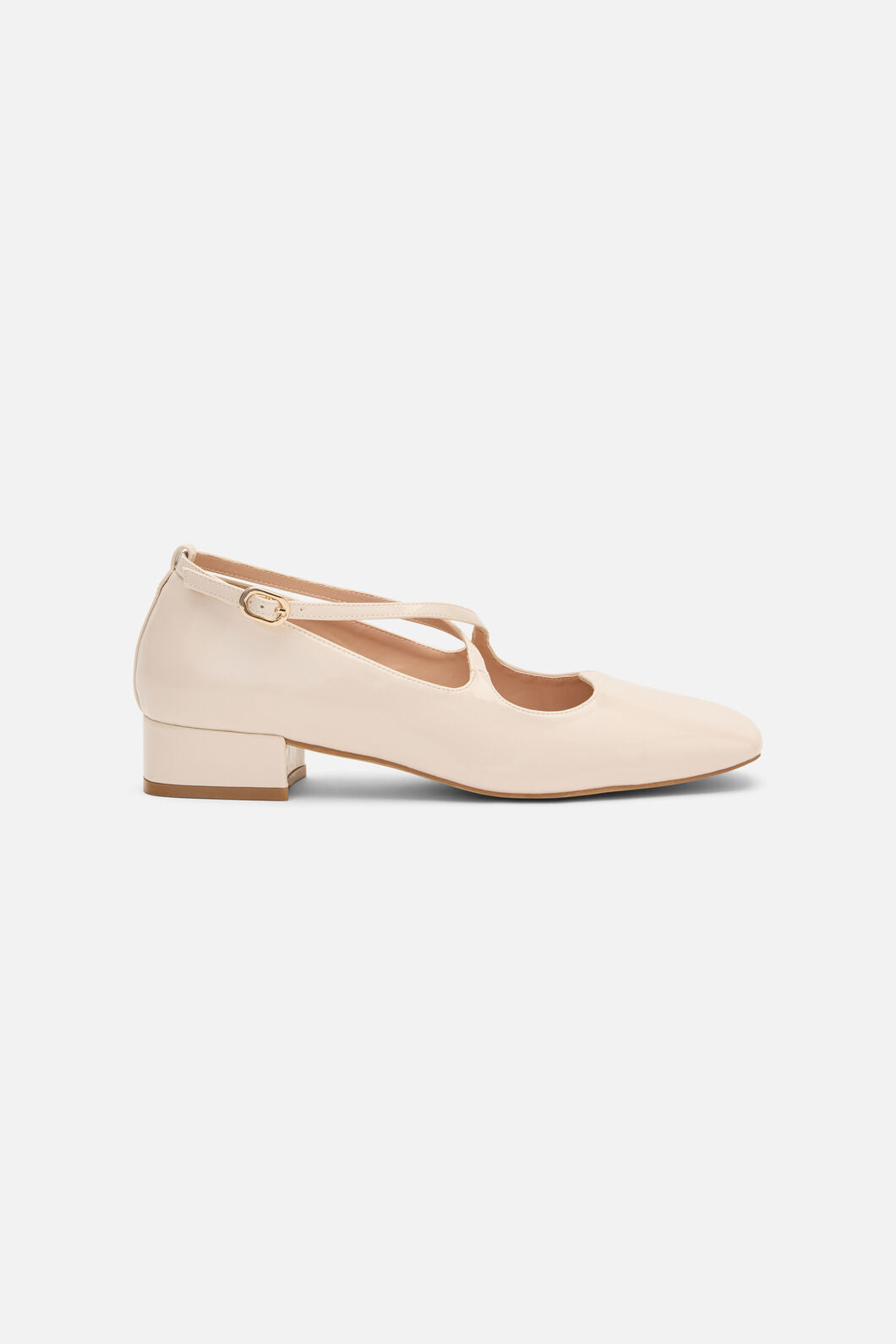 Princess Highway - Cream Patent Heart Heel - cream