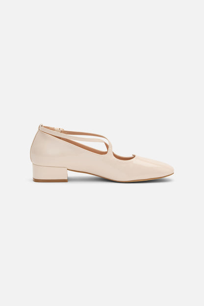 Princess Highway - Cream Patent Heart Heel - cream