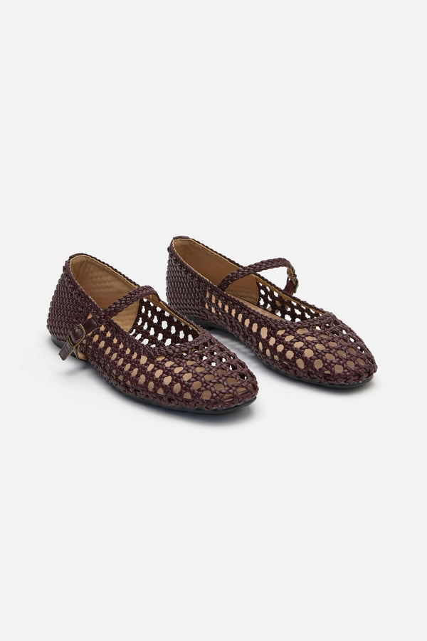 Princess Highway - Plum Weave Flat Shoe - plum