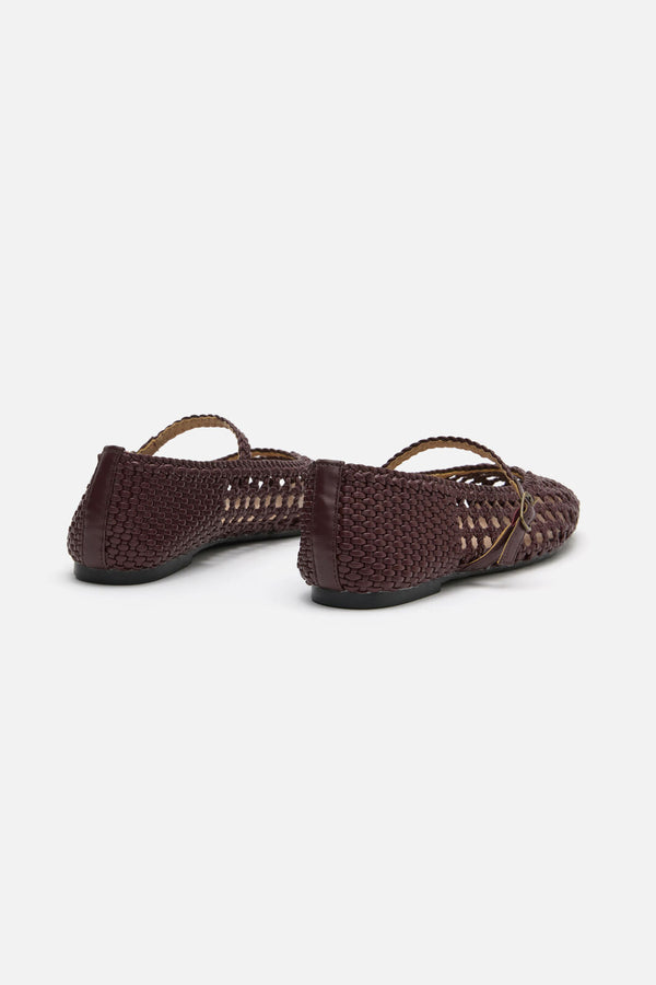 Princess Highway - Plum Weave Flat Shoe - plum